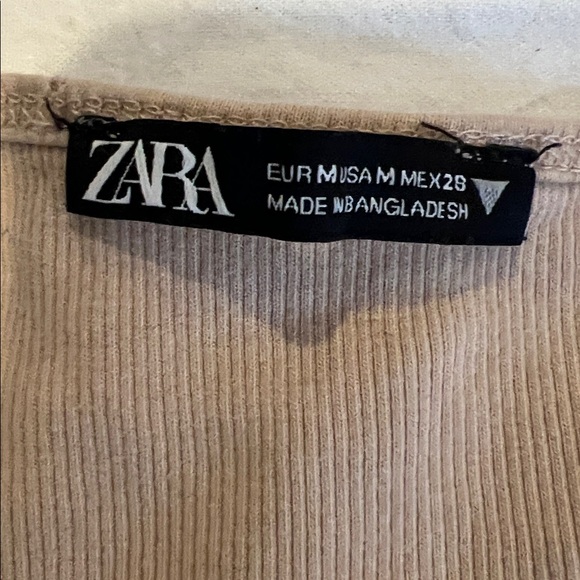 Zara Tan Ribbed Tank Top - Picture 2 of 3